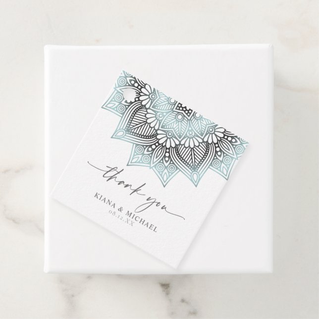 Mandala Lace Wedding Vielen Dank, Lt. Blue ID968 Geschenkanhänger (Beispiel)