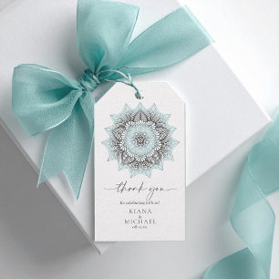 Mandala Lace Wedding Vielen Dank, Lt. Blue ID968 Geschenkanhänger