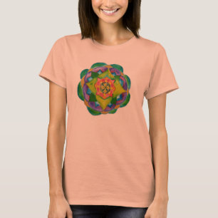 Mandala Ladys Burnout T - Shirt, Vintag White T-Shirt