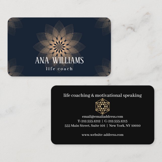 Mandala-Lebenslehrer-Visitenkarte Visitenkarte (Vorne/Hinten)