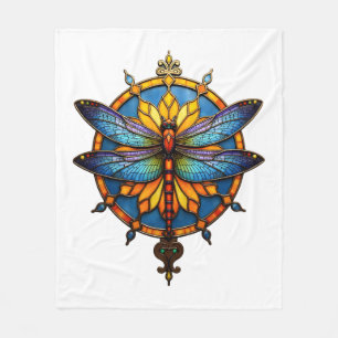 Mandala Libelle Leuchtende Heilige Geometrie Spiri Fleecedecke