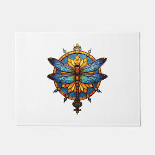 Mandala Libelle Leuchtende Heilige Geometrie Spiri Fußmatte