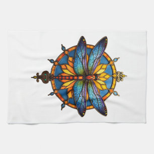 Mandala Libelle Leuchtende Heilige Geometrie Spiri Geschirrtuch