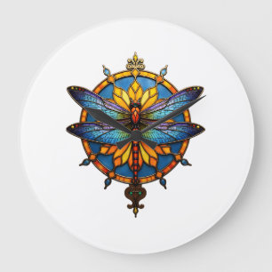 Mandala Libelle Leuchtende Heilige Geometrie Spiri Große Wanduhr