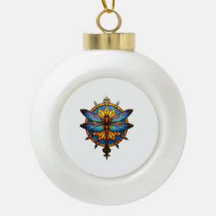 Mandala Libelle Leuchtende Heilige Geometrie Spiri Keramik Kugel-Ornament