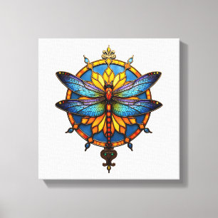 Mandala Libelle Leuchtende Heilige Geometrie Spiri Leinwanddruck