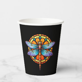 Mandala Libelle Leuchtende Heilige Geometrie Spiri Pappbecher