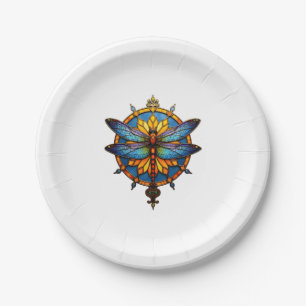 Mandala Libelle Leuchtende Heilige Geometrie Spiri Pappteller