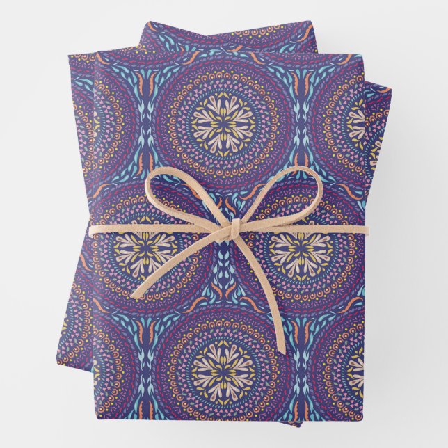 Mandala Lila Design Geschenkpapier Set (Beispiel)