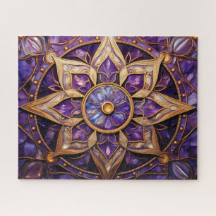 Mandala Lila Gold Puzzle