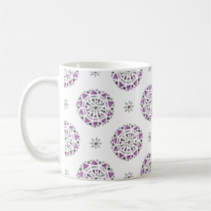 Mandala Lila Gray Black Ace Asexual Prilag Flag Kaffeetasse