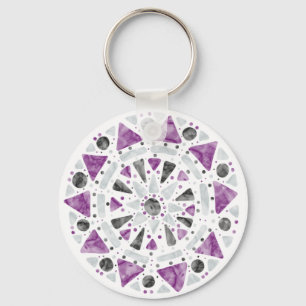 Mandala Lila Gray Black Ace Asexual Prilag Flag Schlüsselanhänger