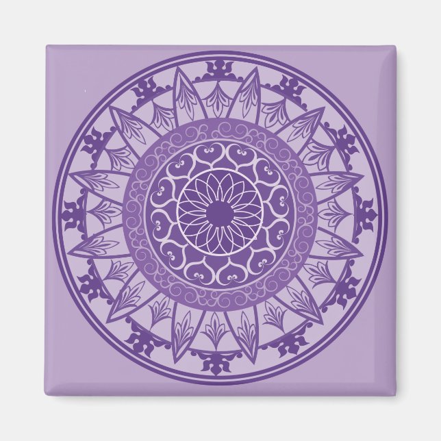 Mandala Lila Magnet (Vorne)