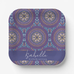 Mandala Lila Pappteller