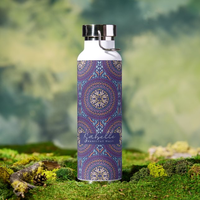 Mandala Lila Trinkflasche (Außenbereich)