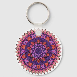 Mandala lila und rosa schlüsselanhänger