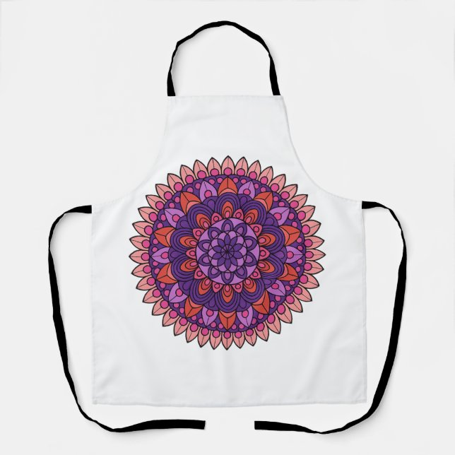 Mandala lila und rosa schürze (Vorderseite)