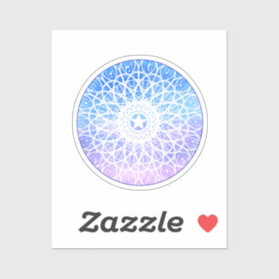 Mandala, lila, weiß und blau aufkleber