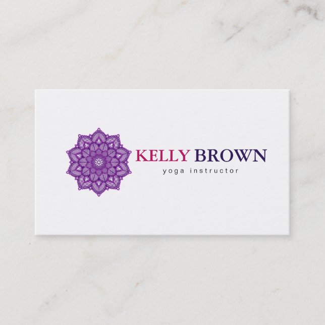 MANDALA-LOGO ZURÜCK FÜR DEN YOGA-INSTRUCTOR VISITENKARTE (Vorderseite)