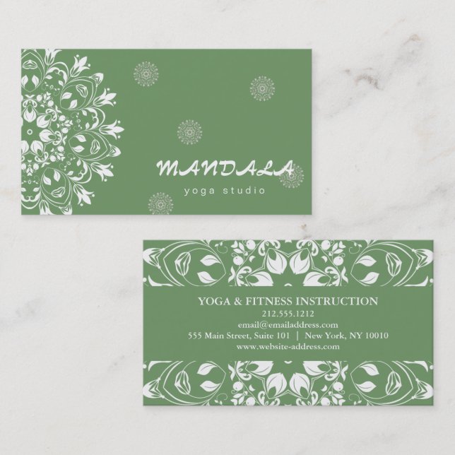 MANDALA-LOGO ZURÜCK FÜR DEN YOGA-INSTRUCTOR VISITENKARTE (Vorne/Hinten)