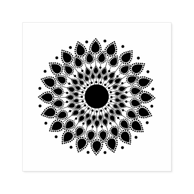 Mandala Lotus Blume Gummistempel (Prägung)