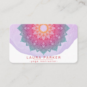 Mandala Lotus Blume Yoga Pink Holistic Business C Visitenkarte