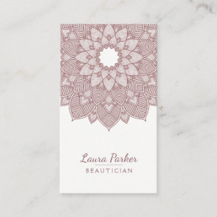 Mandala Lotus Blume Yoga Wellness Medizin Rosa Visitenkarte