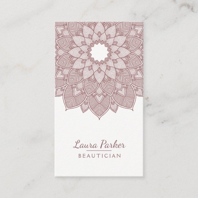 Mandala Lotus Blume Yoga Wellness Medizin Rosa Visitenkarte (Vorderseite)