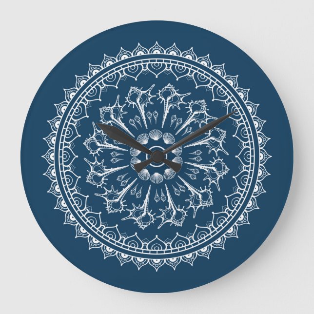 Mandala Made Of Seashells Große Wanduhr (Vorderseite)