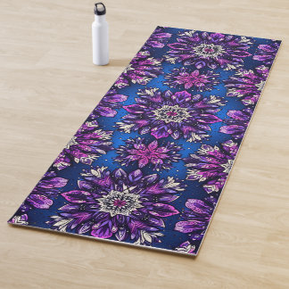 Mandala-Magie-Yogamatte – Lebendiges Lila und Rosa Yogamatte