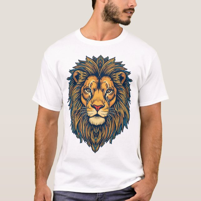 Mandala Mane Lion T-Shirt (Vorderseite)
