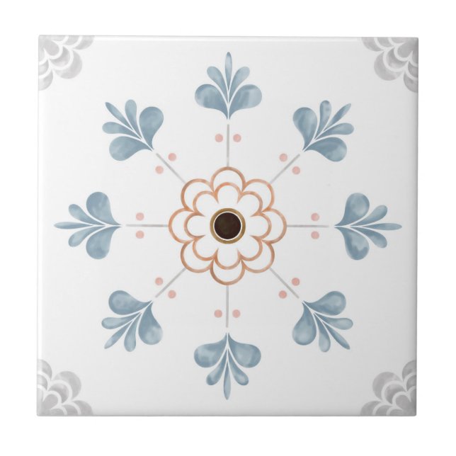 Mandala/Marokkanisches Flachmuster  Fliese (Vorderseite)