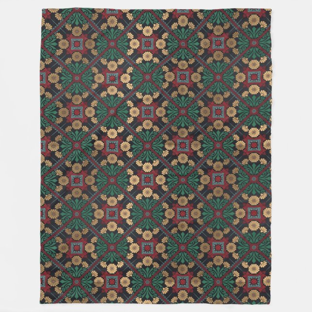 Mandala/Marokkanisches Muster Fleecedecke (Vorderseite)