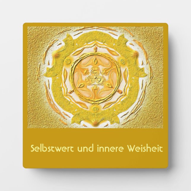 Mandala-Meditationsplatte, klein I-M Gold Fotoplatte (Vorderseite)