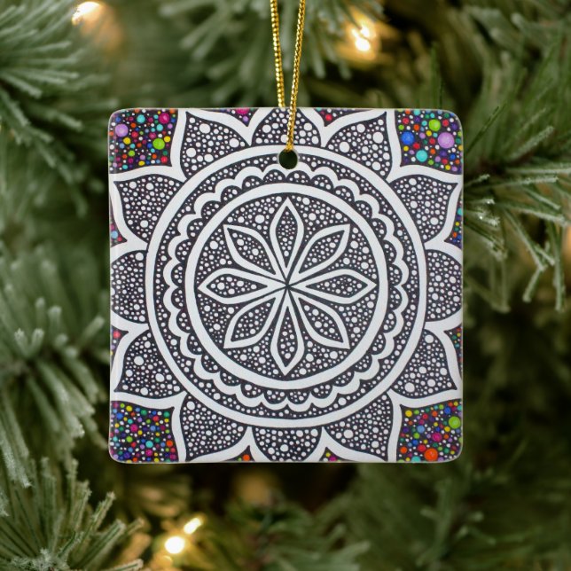 Mandala mit Blasen Keramikornament (Baum)