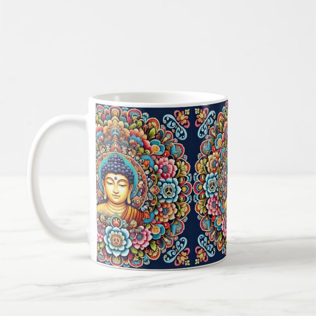 Mandala mit Buddha Kaffeetasse (Links)