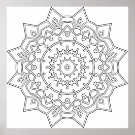 Mandala mit geschichteten Blütenblättern und geome Poster