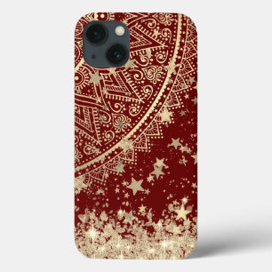 Mandala mit Gold Stars auf Rot verzaubern Case-Mate iPhone Hülle