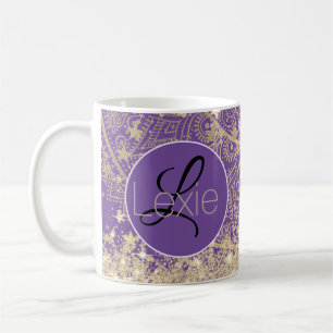 Mandala mit Gold Stars Monogramm bezaubern Kaffeetasse