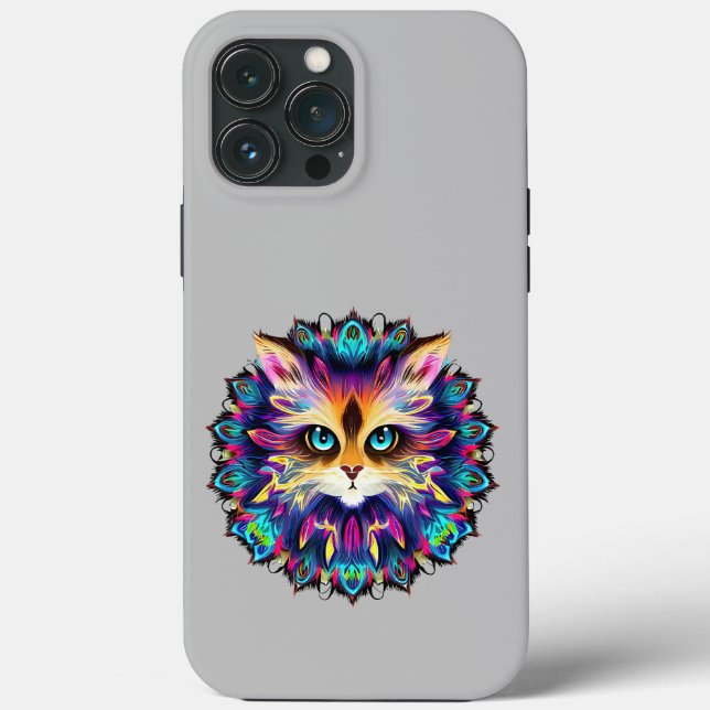 Mandala mit niedlichem Katzenportrait Case-Mate iPhone Hülle (Rückseite)