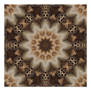 Mandala mit sechseckigen Elementen Poster