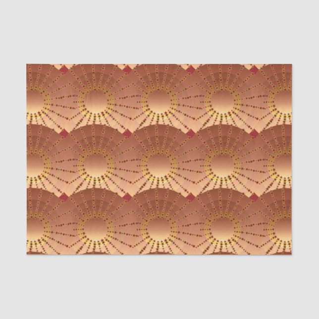 Mandala mit Sternen - Kupfersatin-Gradient Seidenpapier (Vorderseite)