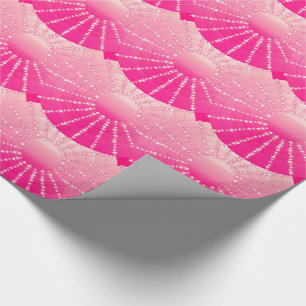 Mandala mit Sternen - rosa und fuchsienfarbenes Sa Geschenkpapier