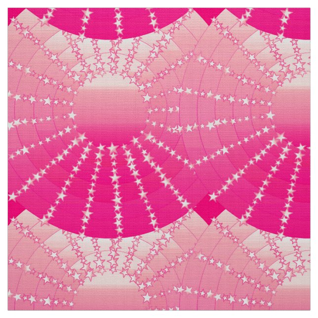 Mandala mit Sternen - rosa und fuchsienfarbenes Sa Stoff (Muster)