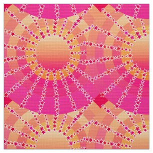 Mandala mit Sternen - rosa und korallensatin-Gradi Stoff