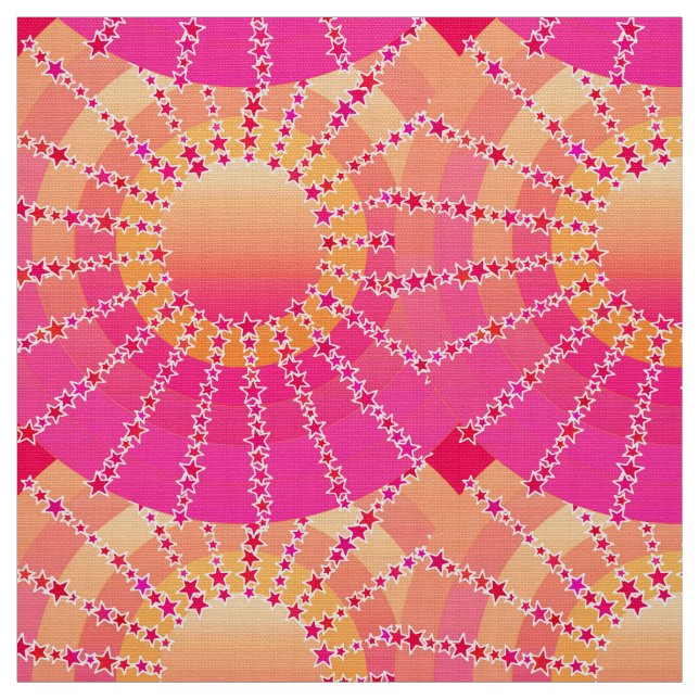 Mandala mit Sternen - rosa und korallensatin-Gradi Stoff (Muster)