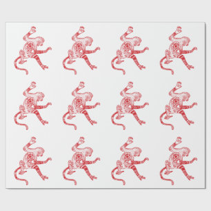 Mandala Monkey Wrapping Paper Geschenkpapier
