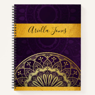 Mandala Monogram Metallic Gold Name Journal Notizbuch