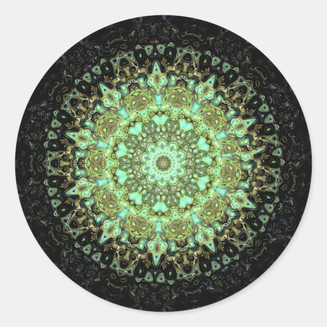Mandala-Monster Runder Aufkleber (Vorderseite)