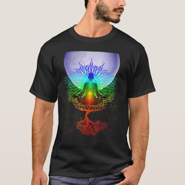 Mandala Moon Chakra Tree Life T-Shirt (Vorderseite)